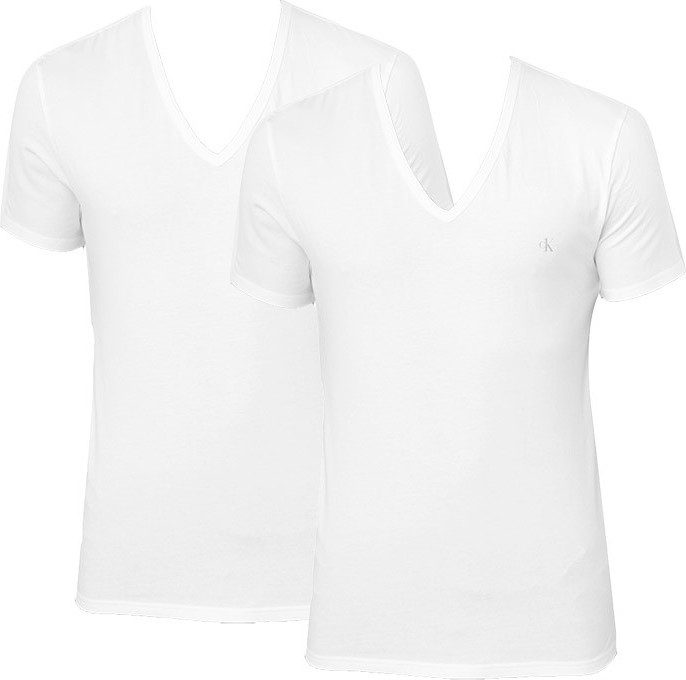 2PACK pánské tričko CK ONE V neck bílé (NB2408A-100) L Možnost vrácení zboží do 120 dnů!