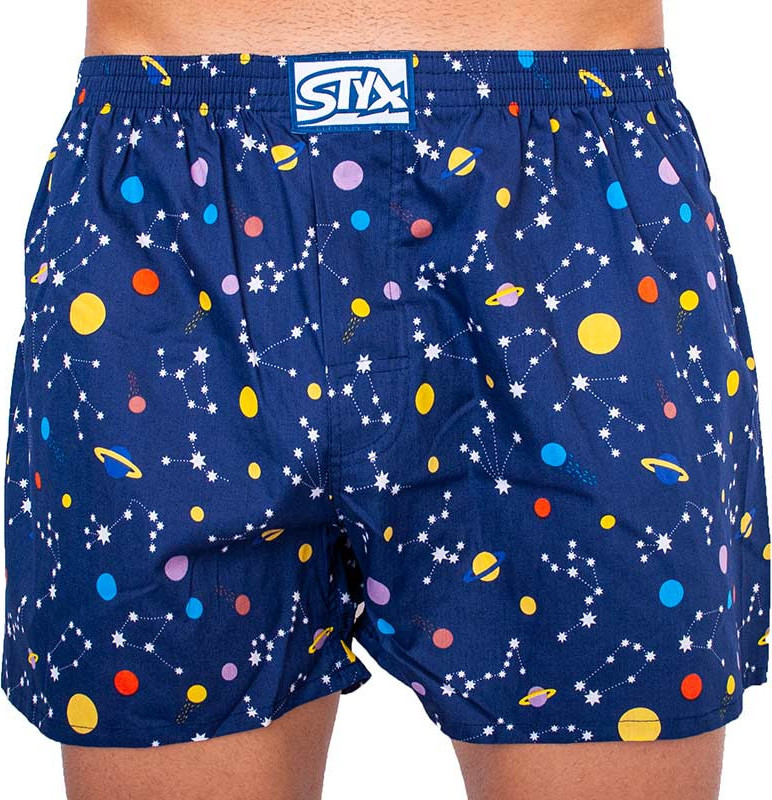 Pánské trenky Styx art klasická guma planety (A1057) L Možnost vrácení zboží do 120 dnů!