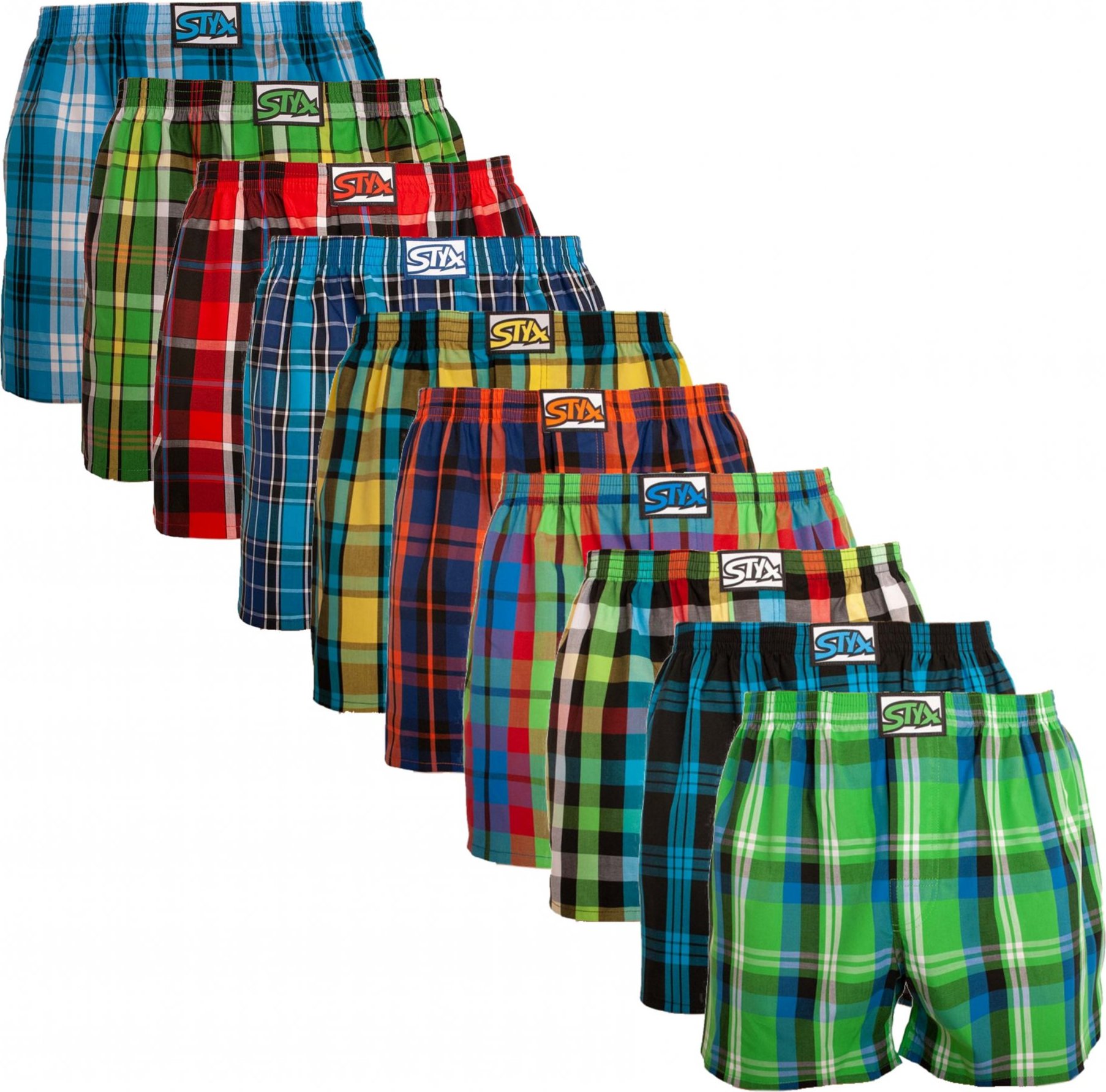 10PACK pánské trenky Styx klasická guma vícebarevné (A8212234567890) XXL Možnost vrácení zboží do 120 dnů!