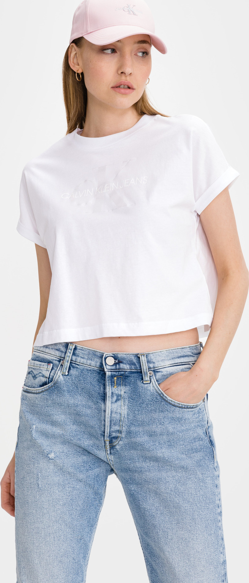Tonal Monogram Crop top Calvin Klein