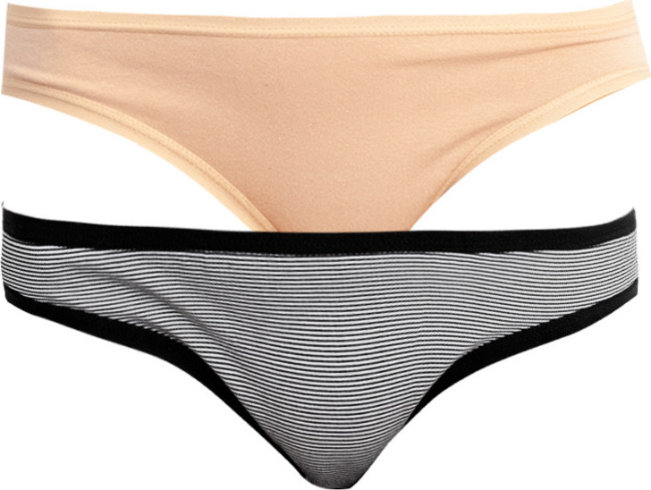 2PACK dámské kalhotky Molvy béžovo/černé (MD-823-KEB) M Možnost vrácení zboží do 120 dnů!