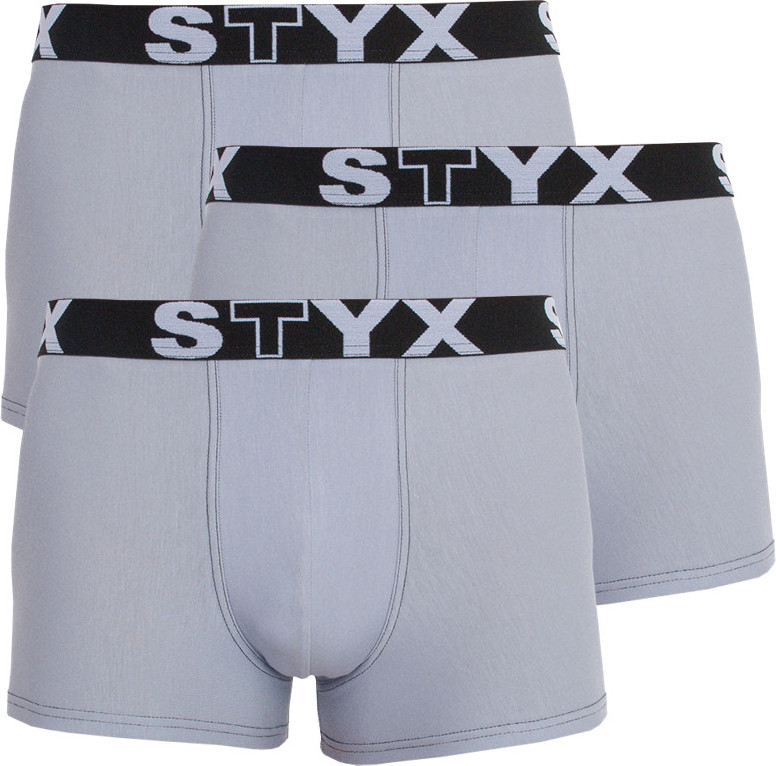 3PACK pánské boxerky Styx sportovní guma šedé (G10676767) L Možnost vrácení zboží do 120 dnů!