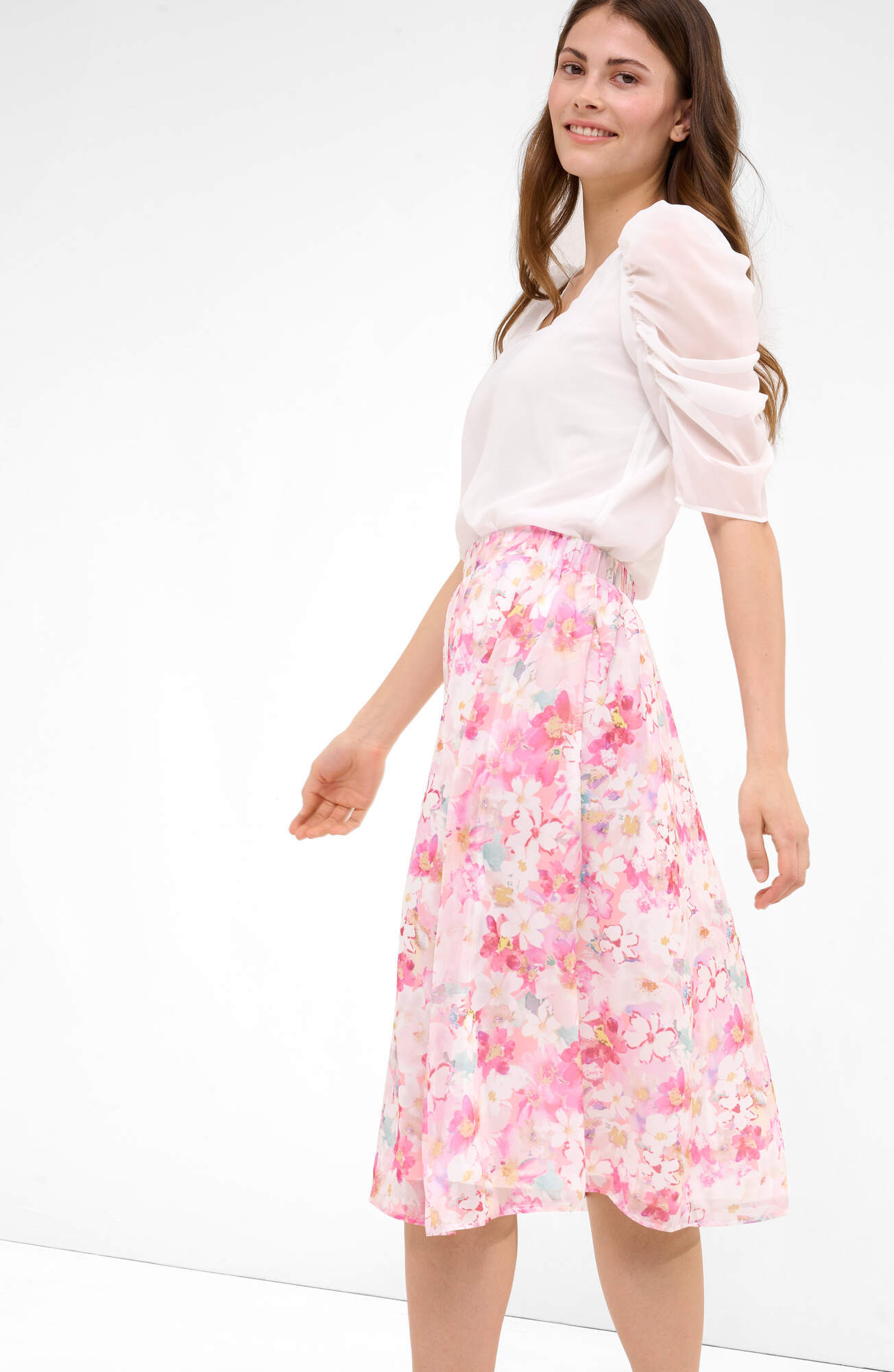 Květovaná midi sukně ORSAY