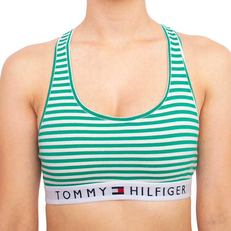 Dámská podprsenka Tommy Hilfiger zelené proužky (UW0UW02348 0IK) XL Možnost vrácení zboží do 120 dnů!