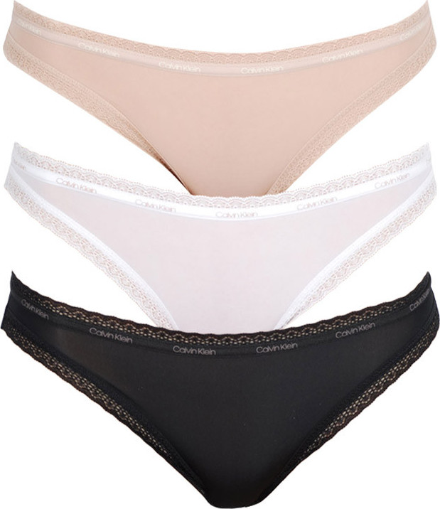3PACK dámská tanga Calvin Klein vícebarevné (QD3802E-FIY) S Možnost vrácení zboží do 120 dnů!