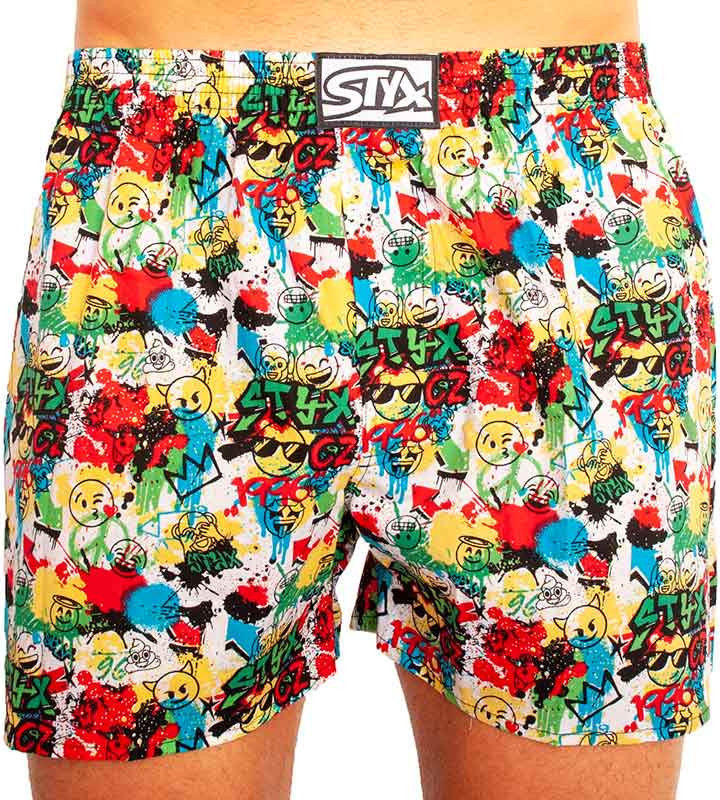 Pánské trenky Styx art klasická guma nadrozměr emoji (E954) 4XL Možnost vrácení zboží do 120 dnů!