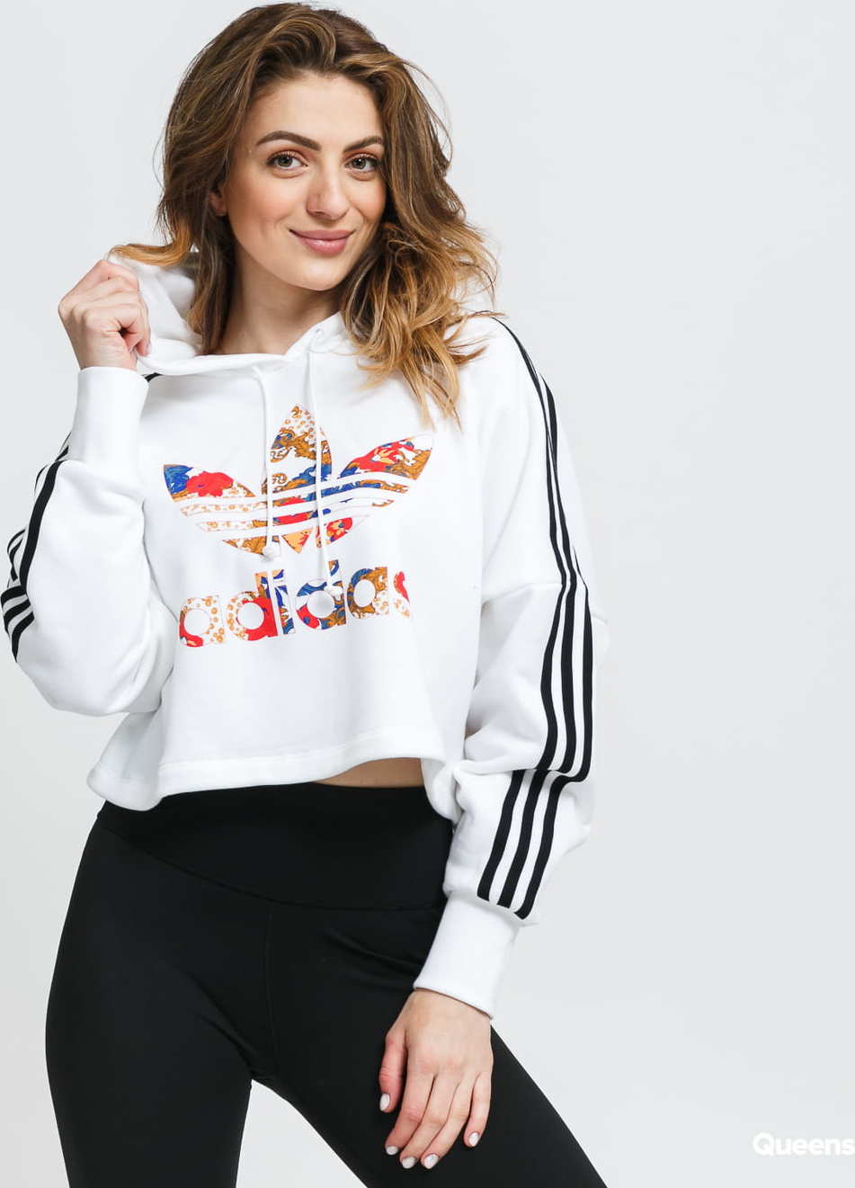 adidas Originals Boxy Hoodie bílá L