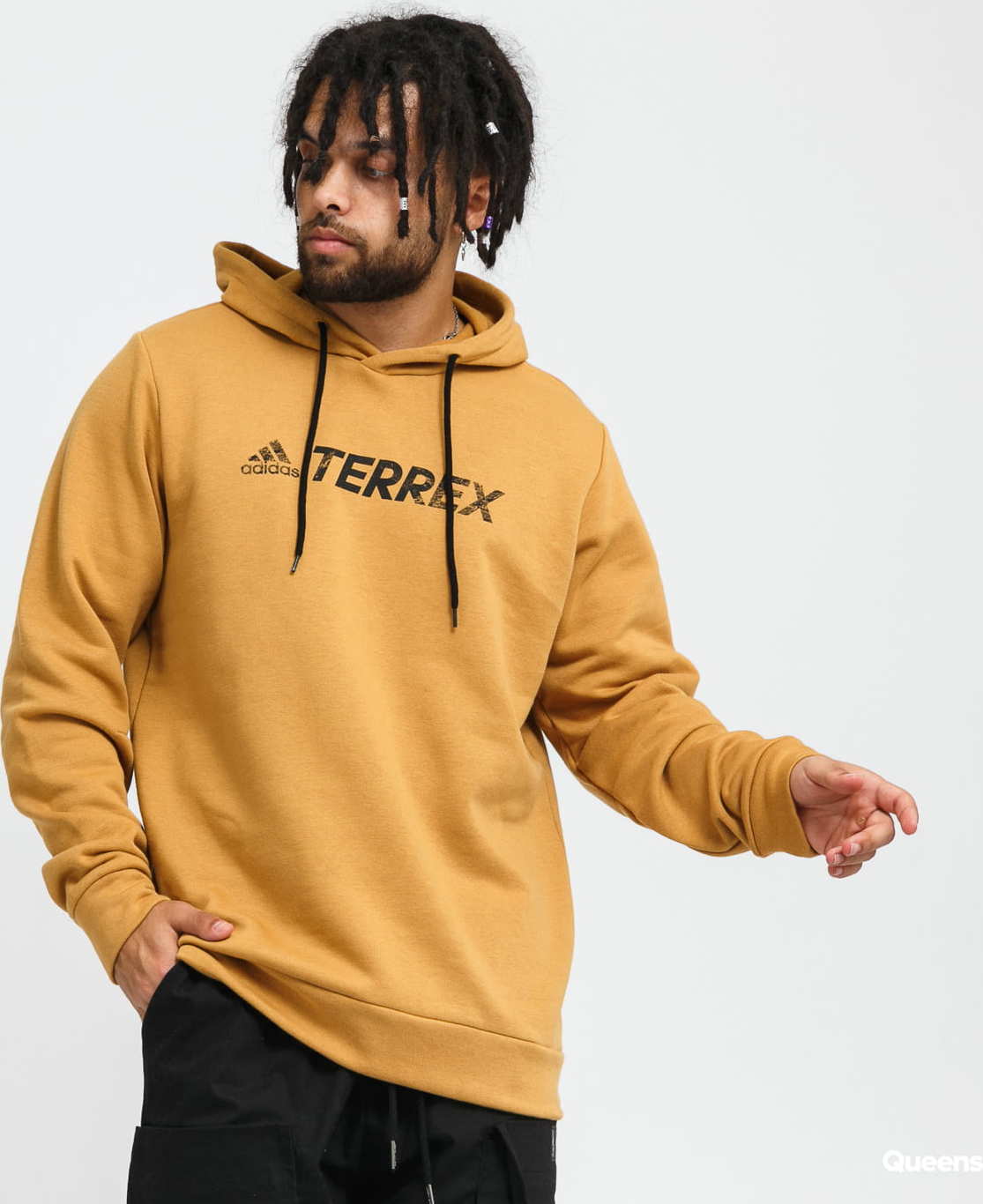 adidas Originals Terrex GFX Logo Hoodie světle hnědá XL