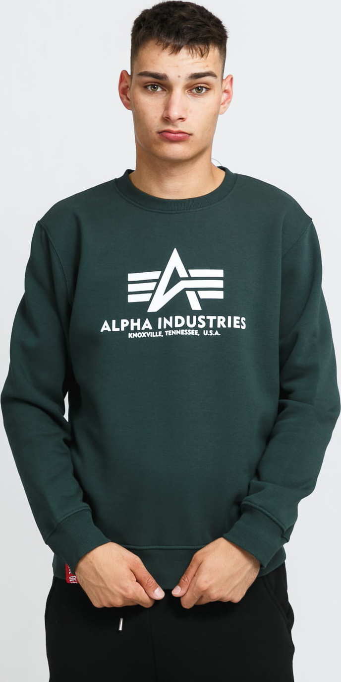 Alpha Industries Basic Sweater tmavě zelená XL