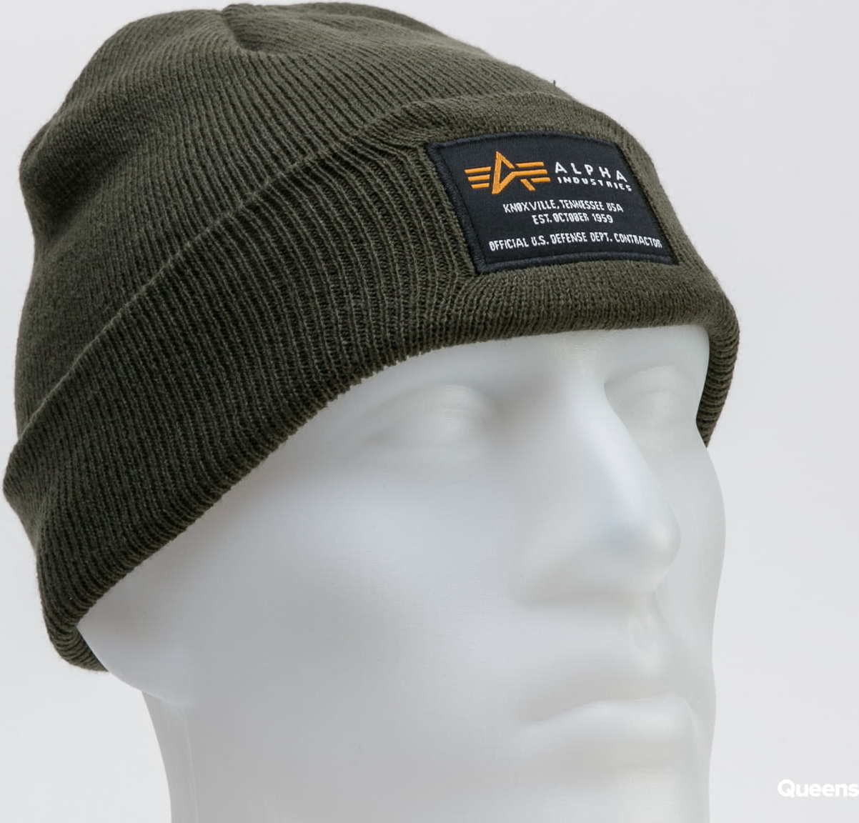 Alpha Industries Crew Beanie tmavě olivový
