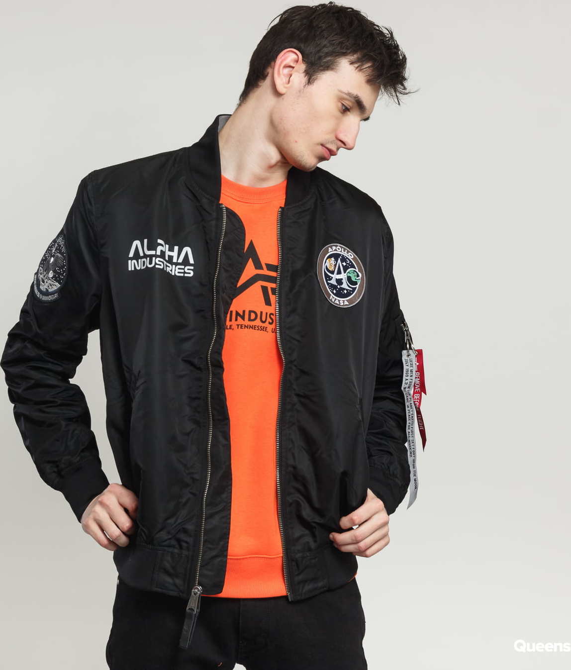 Alpha Industries MA-1 Moon Landing Rev černá / šedá XXL