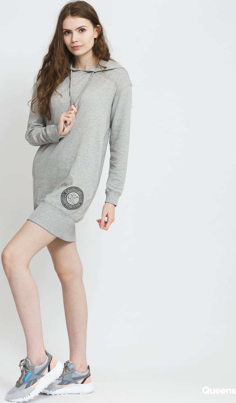 Calvin Klein Hoodie Dress melange šedé L