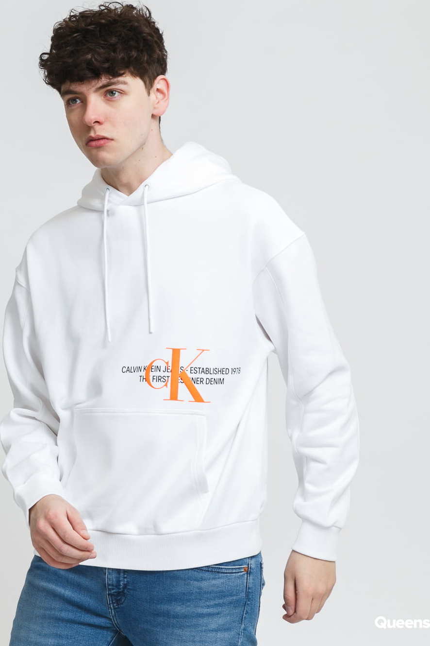 CALVIN KLEIN JEANS M CK Urban Graphic Logo Hoodie bílá L