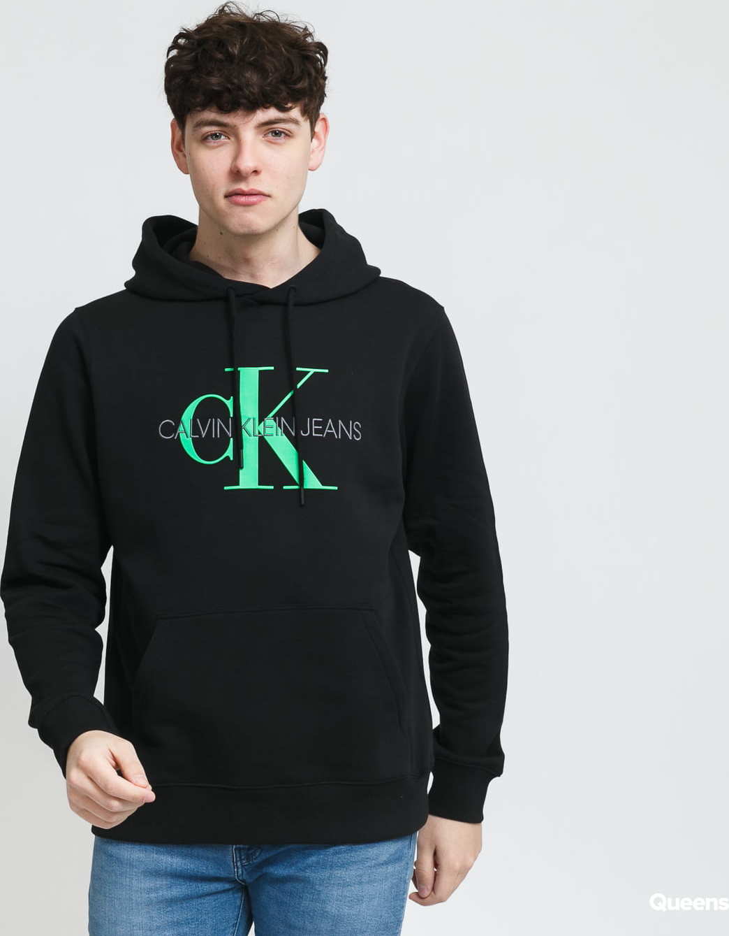 CALVIN KLEIN JEANS M MOnogram Regular Fit Hoodie černá XXL