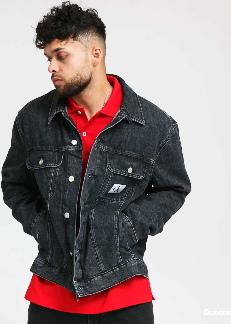 CALVIN KLEIN JEANS M Regular Denim Jacket bb075 - black icn XL