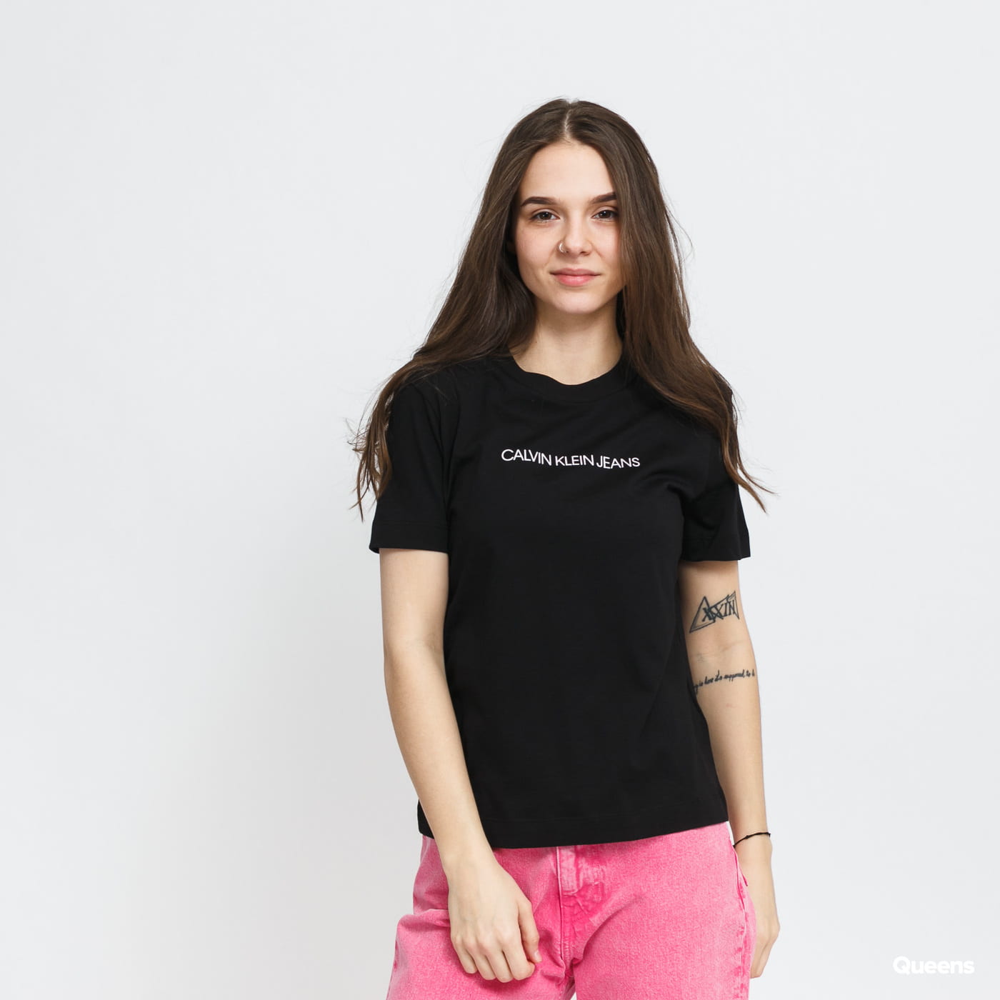 CALVIN KLEIN JEANS W Shurunken Institution Tee černé XL