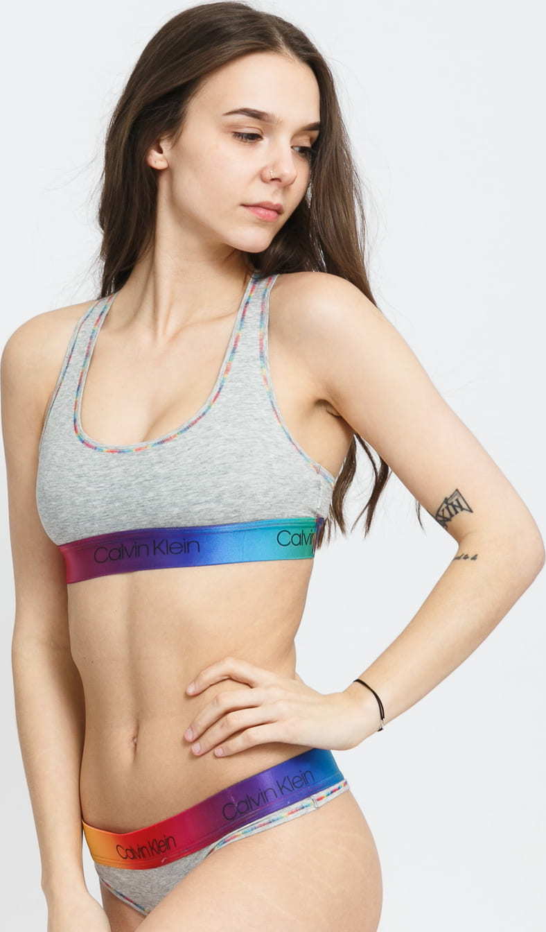 Calvin Klein Pride Unlined Bralette melange šedé L