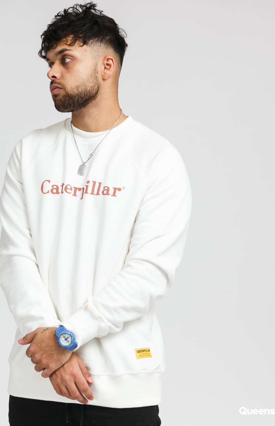CATERPILLAR Basic Printed Logo Sweatshirt bílá M
