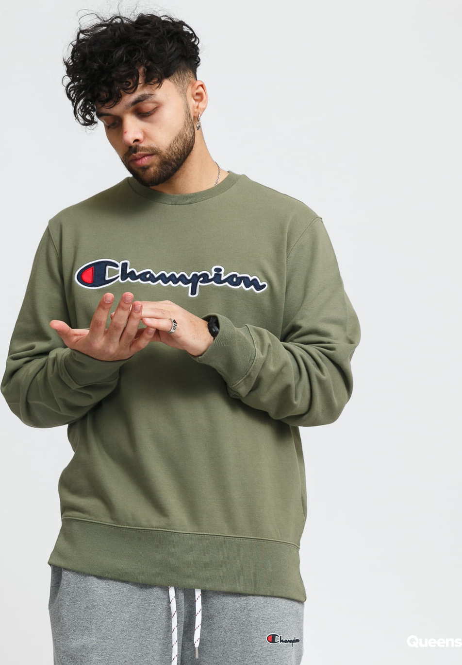 Champion Graphic Sweatshirt olivová XL
