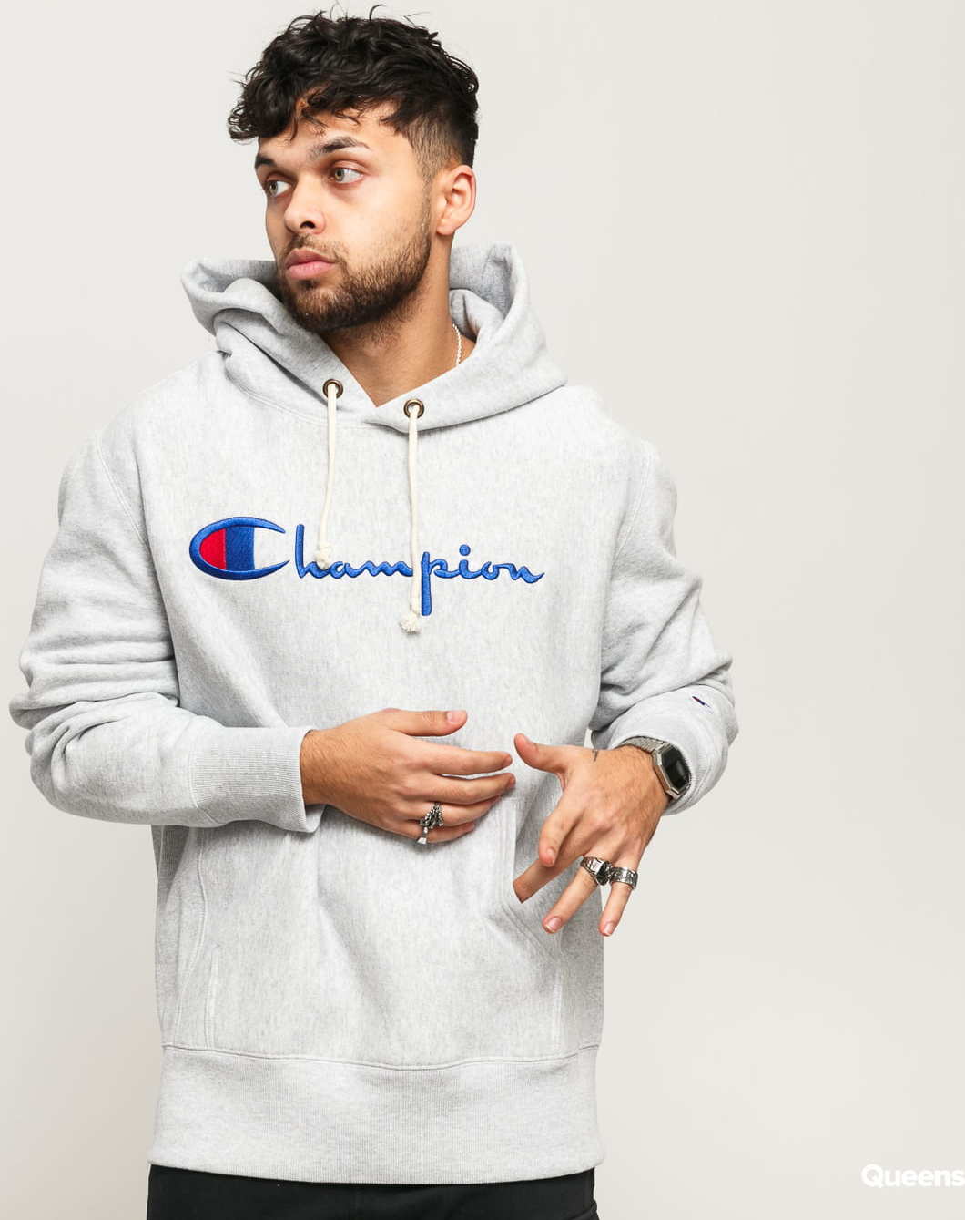 Champion Hooded Sweatshhirt melange šedá XXL