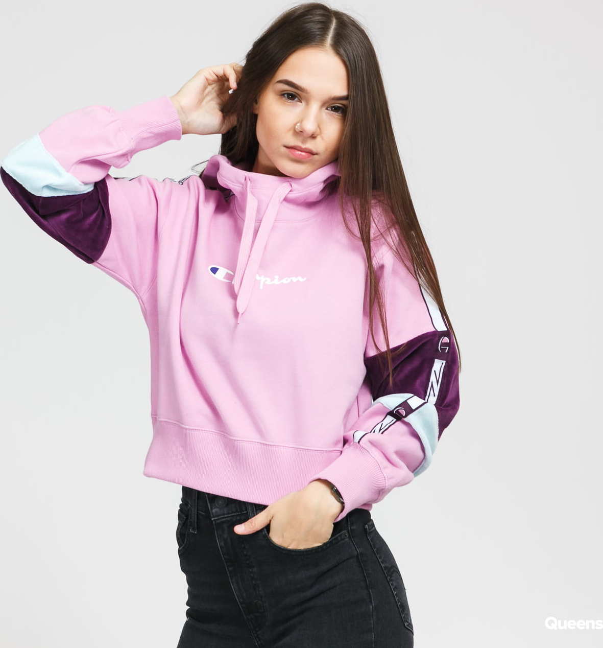 Champion W Hooded Sweatshirt růžová L