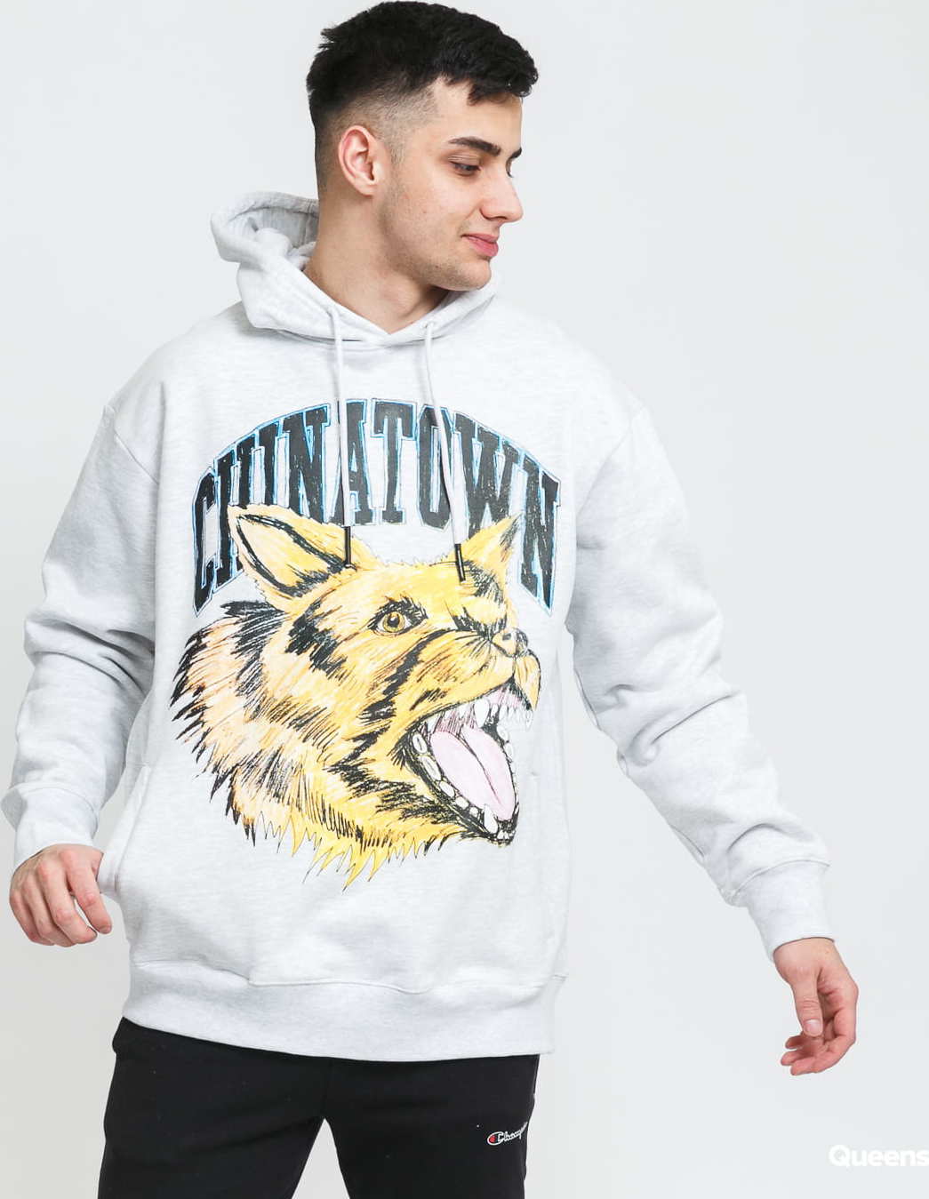 Chinatown Market Beware Sketch Hoodie melange šedá XL