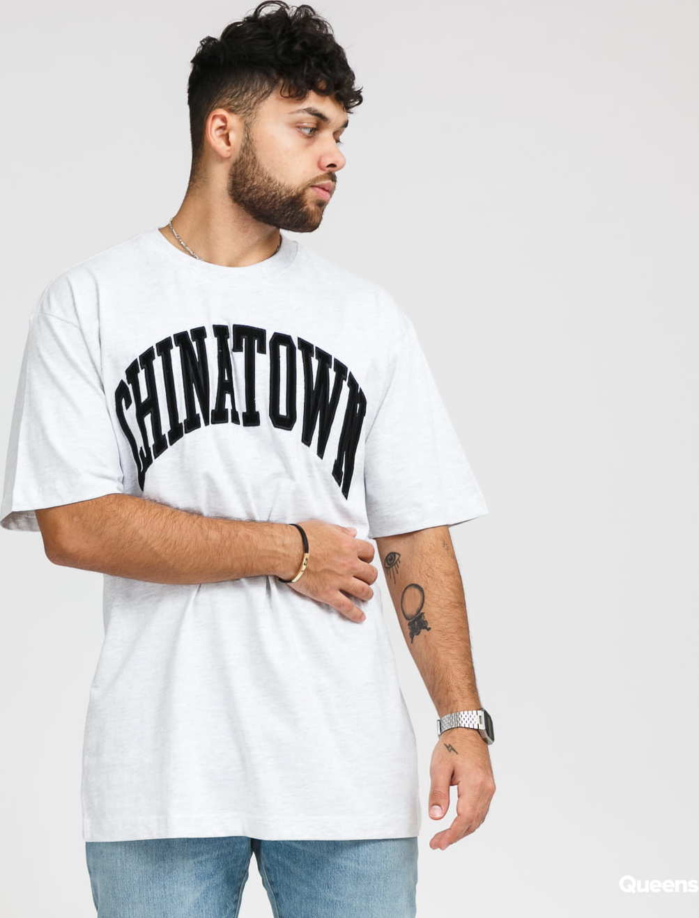 Chinatown Market Corduroy SS Tee melange šedé M