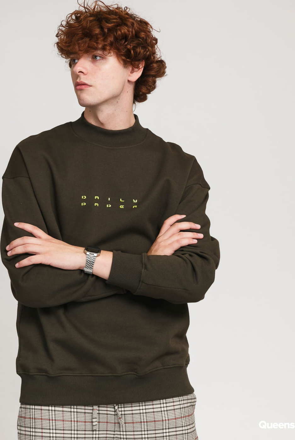 Daily Paper Jimfor Crewneck tmavě olivová XL