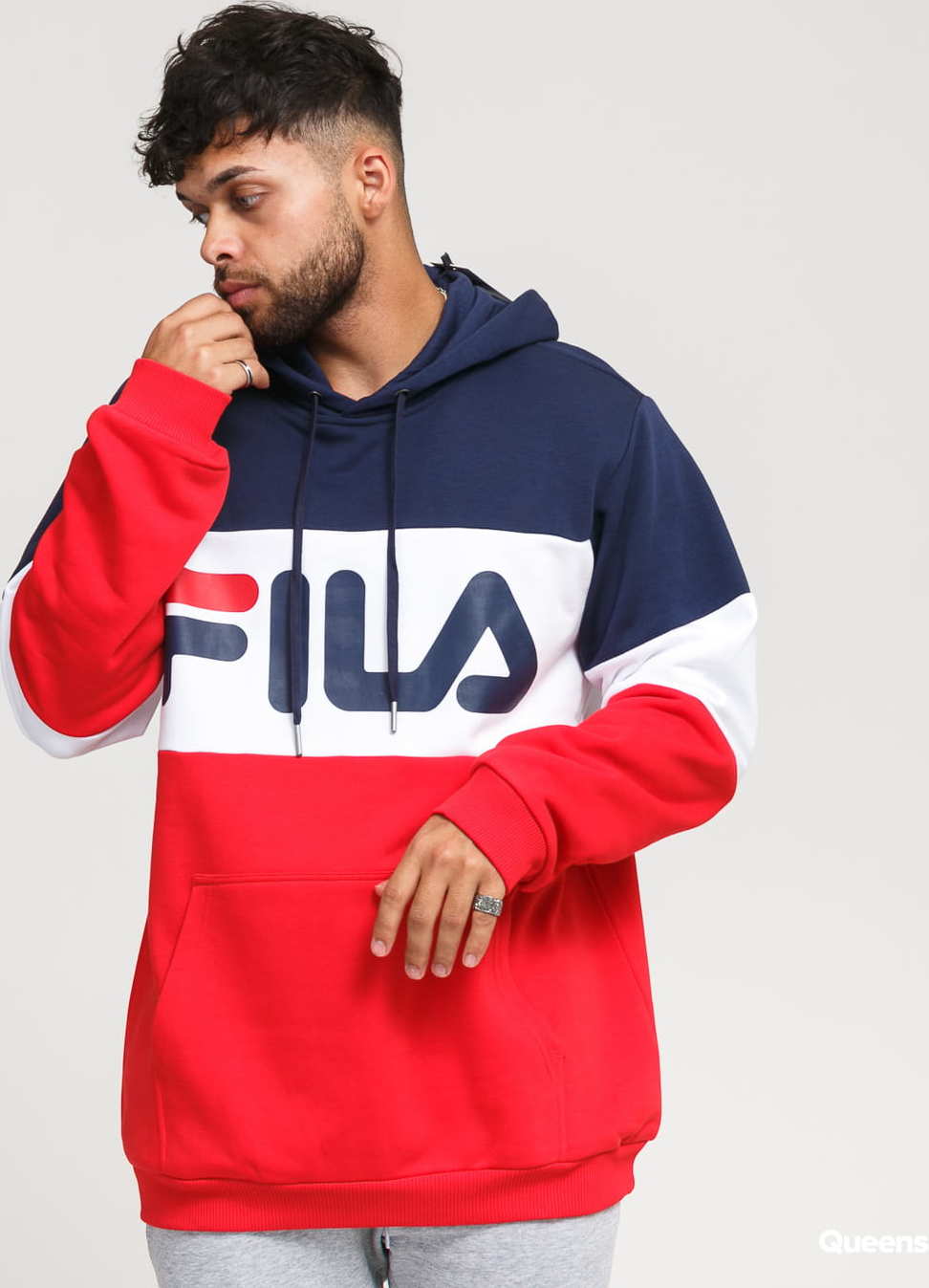 Fila Men Night Blocked Hoody navy / červená / bílá L