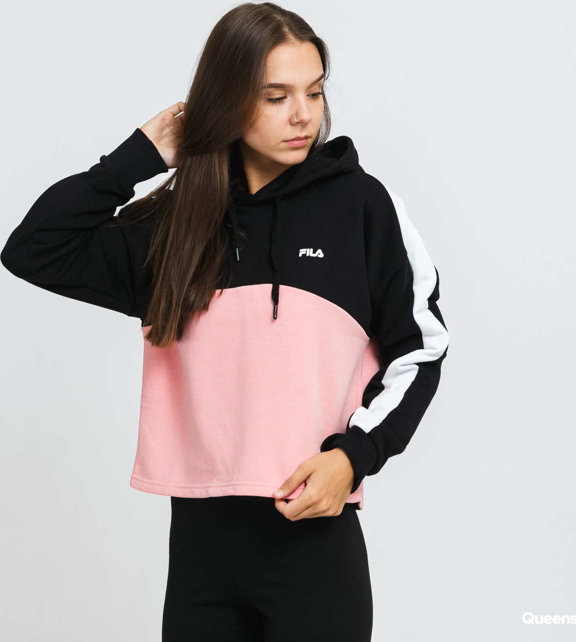 Fila W Damita Hoody černá / růžová / bílá L