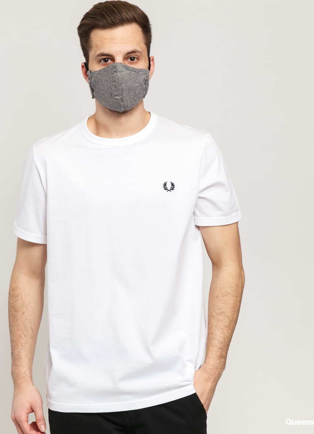 FRED PERRY Ringer Tee bílé XXL