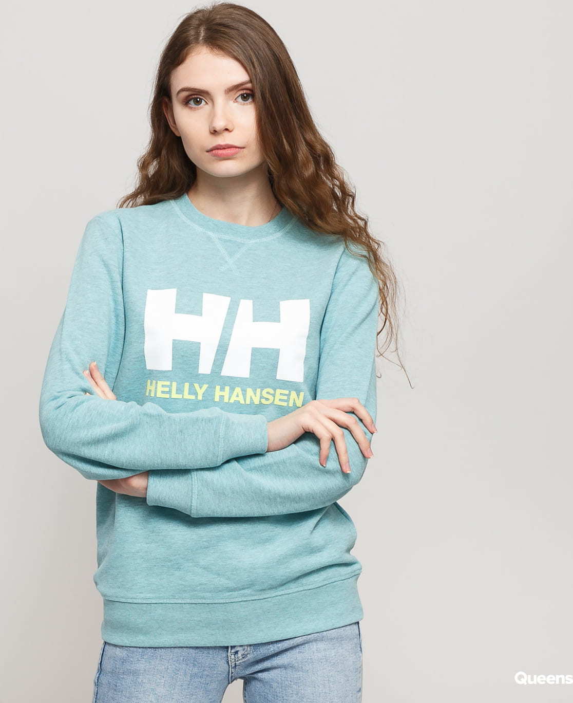 Helly Hansen W HH Logo Crew melange světle modrá XS