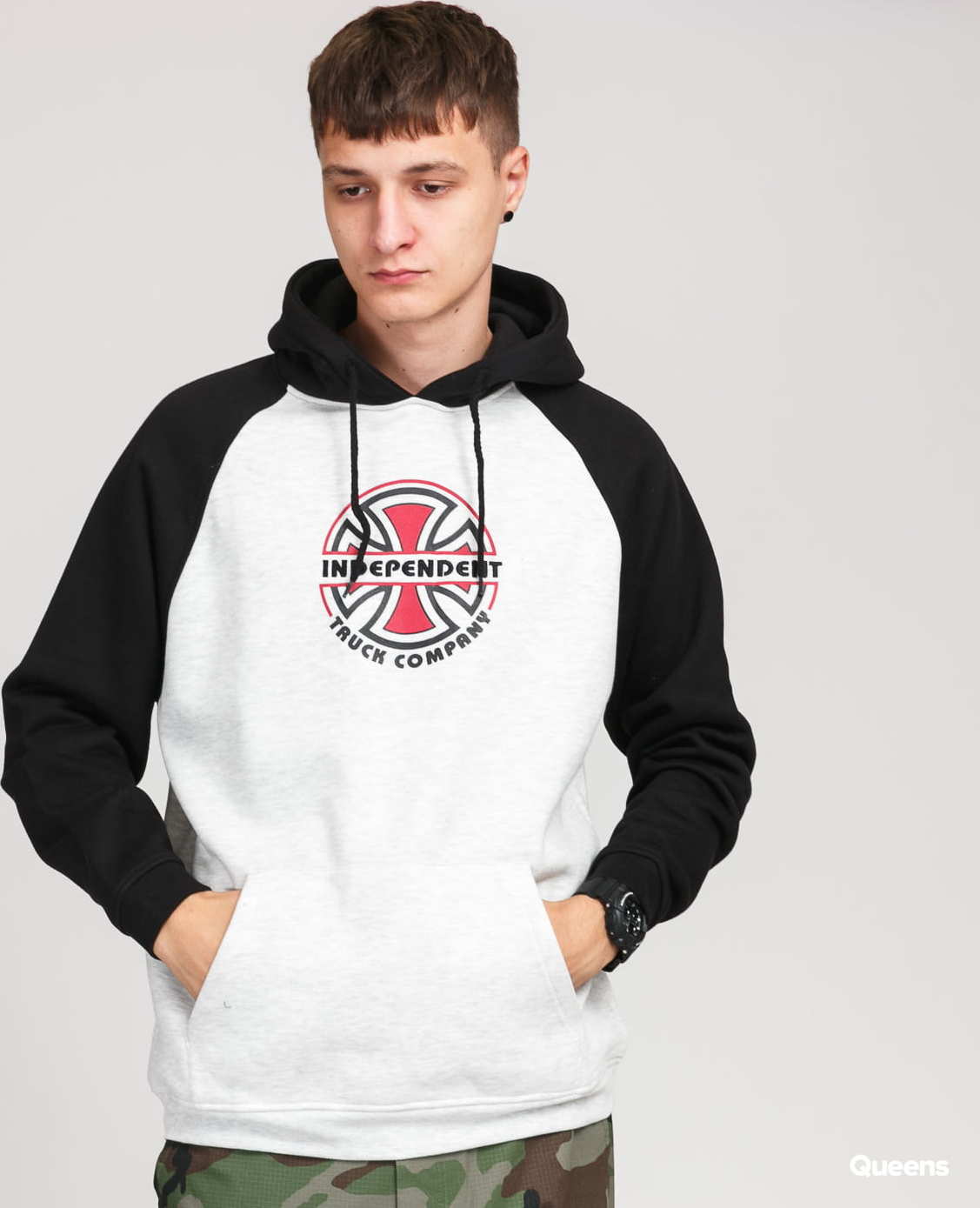 INDEPENDENT ITC Bauhaus Hoody melange šedá / černá M