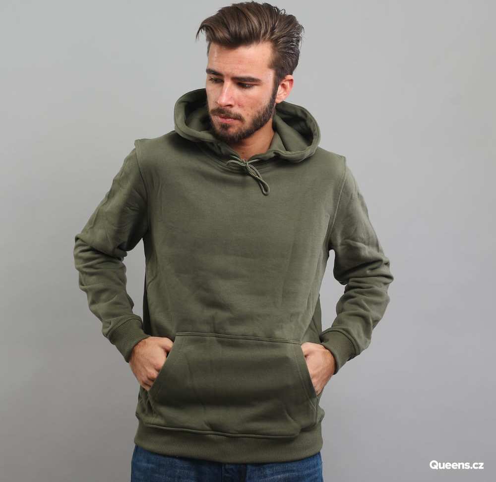 Urban Classics Basic Sweat Hoody olivová XXL