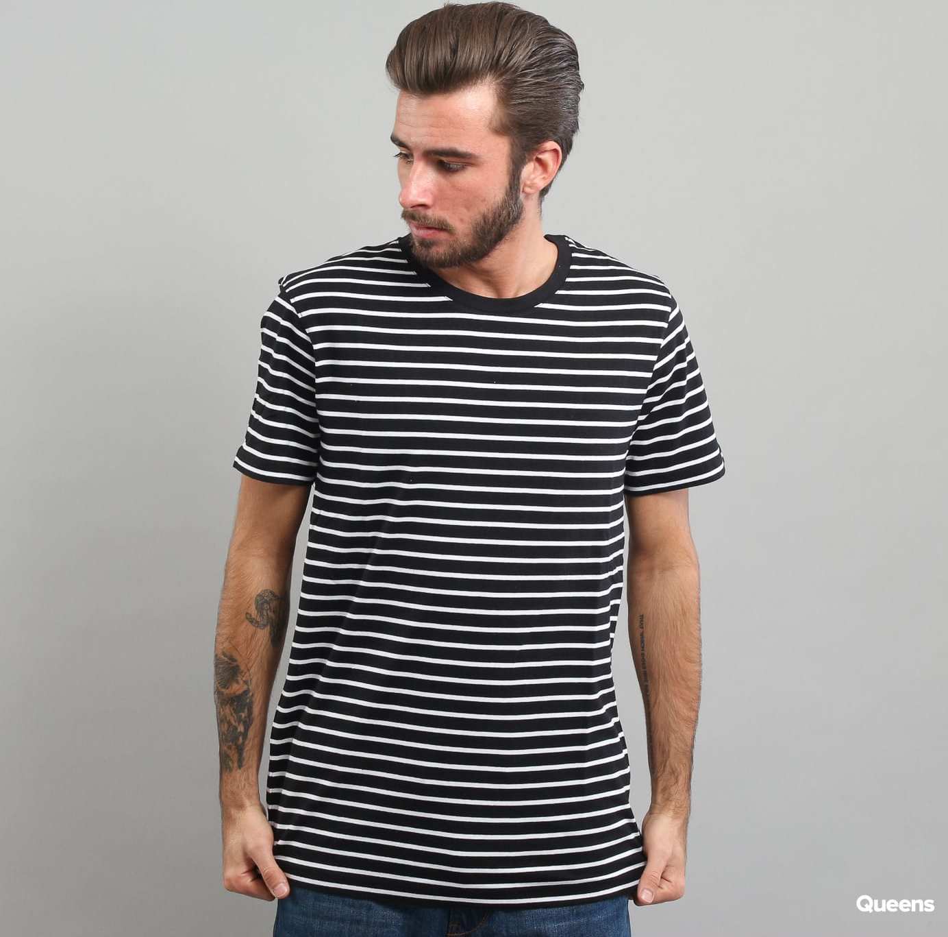 Urban Classics Striped Tee černé / bílé L