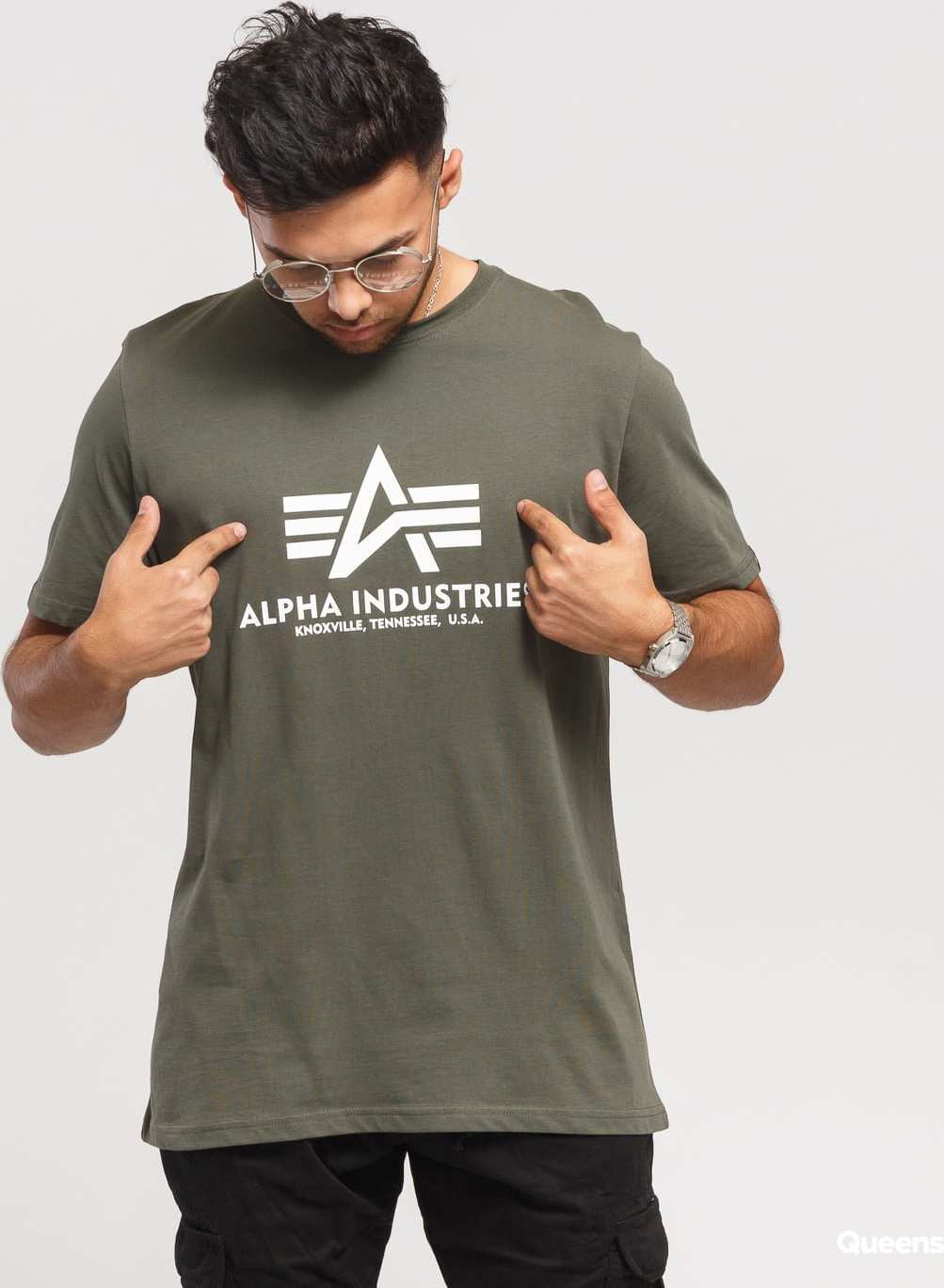 Alpha Industries Basic Tee tmavě olivové XL