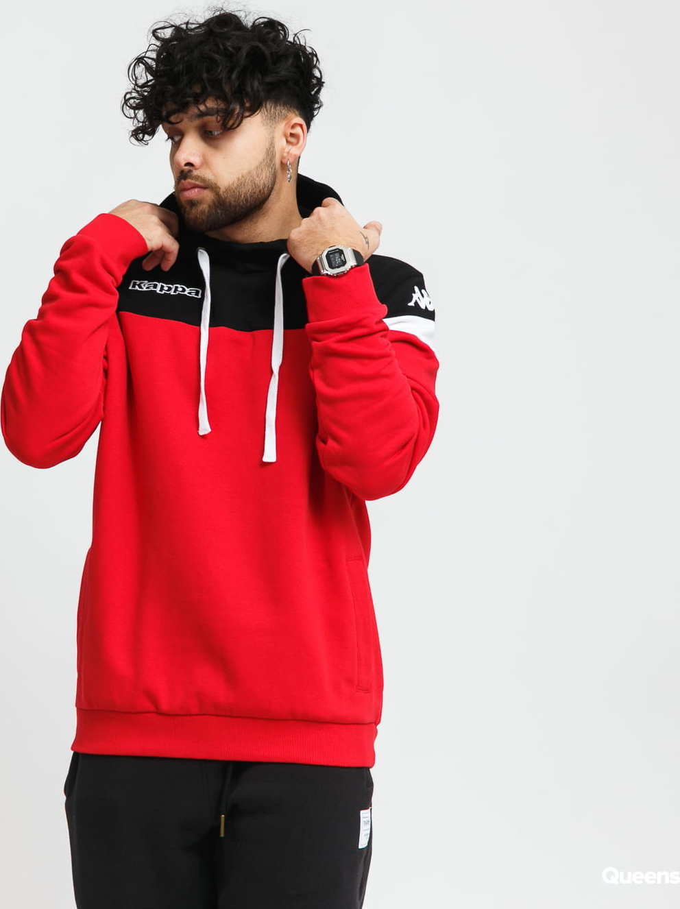 Kappa Authentic Accio Hoody červená / černá 3XL