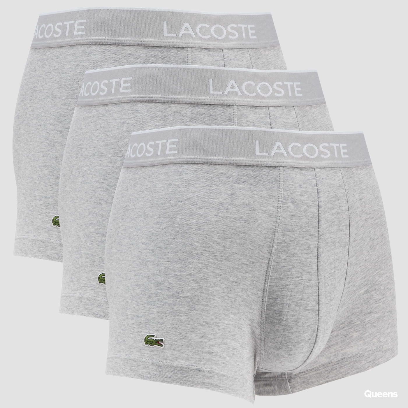 LACOSTE 3Pack Casual Cotton Stretch Boxers melange šedé XXL