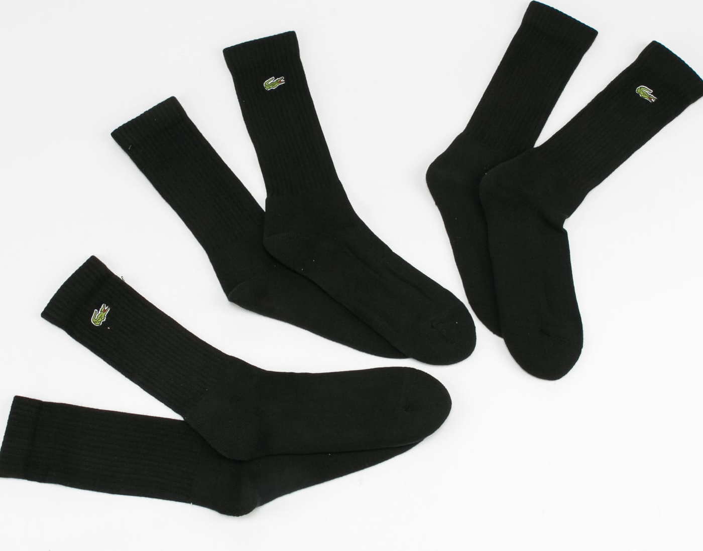 LACOSTE 3Pack Crew Cut Socks černé EUR 41-46