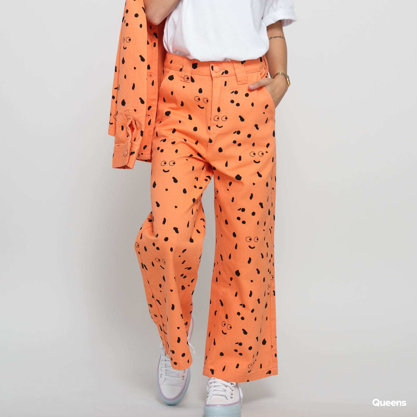 LAZY OAF LO X SA Glazed Over Work Pant oranžové / černé 30