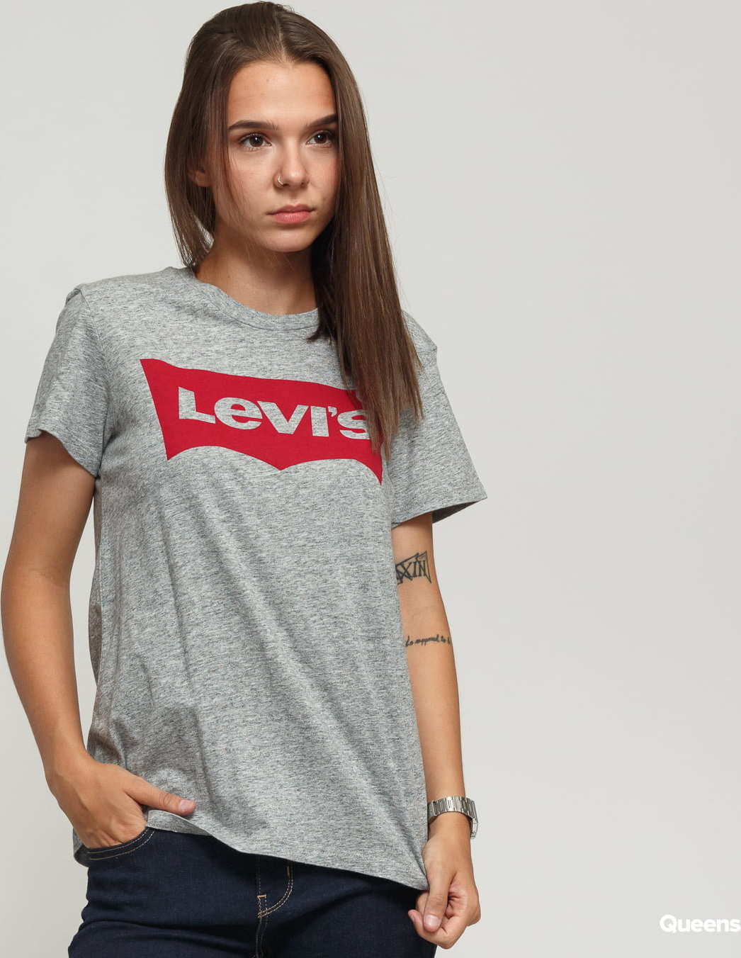 Levi's ® The Perfect Tee melange šedé XXS