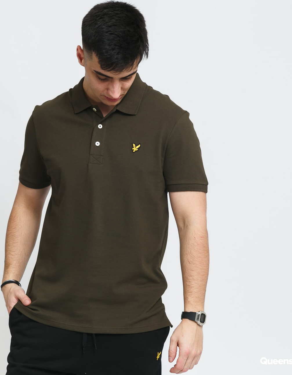 Lyle & Scott Plain Polo Shirt tmavě olivové XL