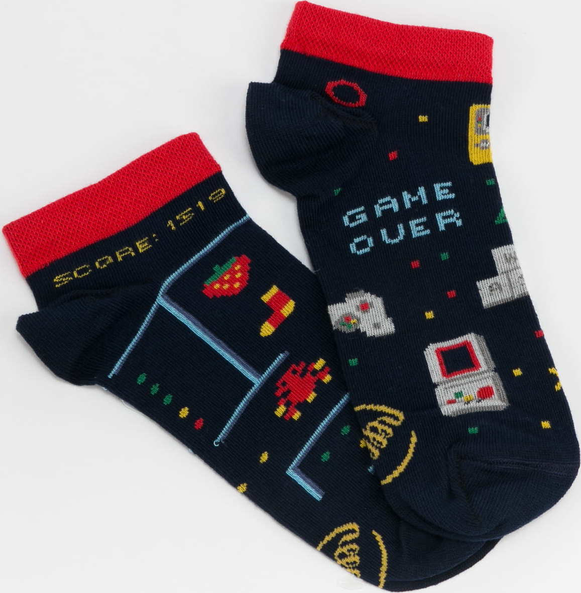 Many Mornings Game Over Low Socks navy / červené / šedé / žluté EUR 43-46