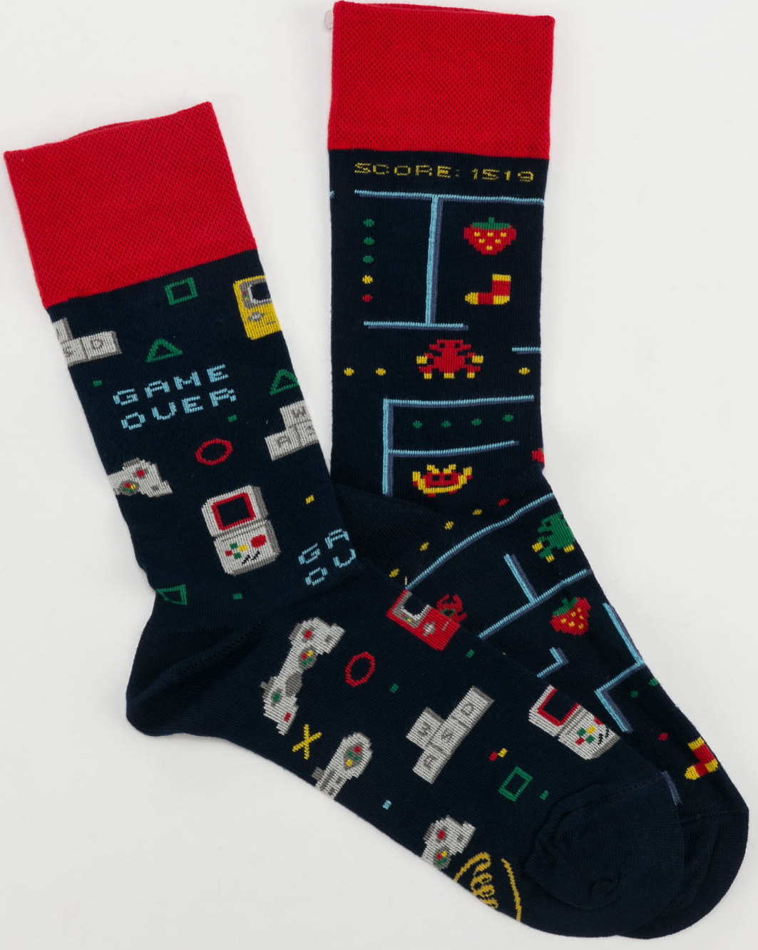 Many Mornings Game Over Socks navy / červené / šedé / žluté EUR 43-46