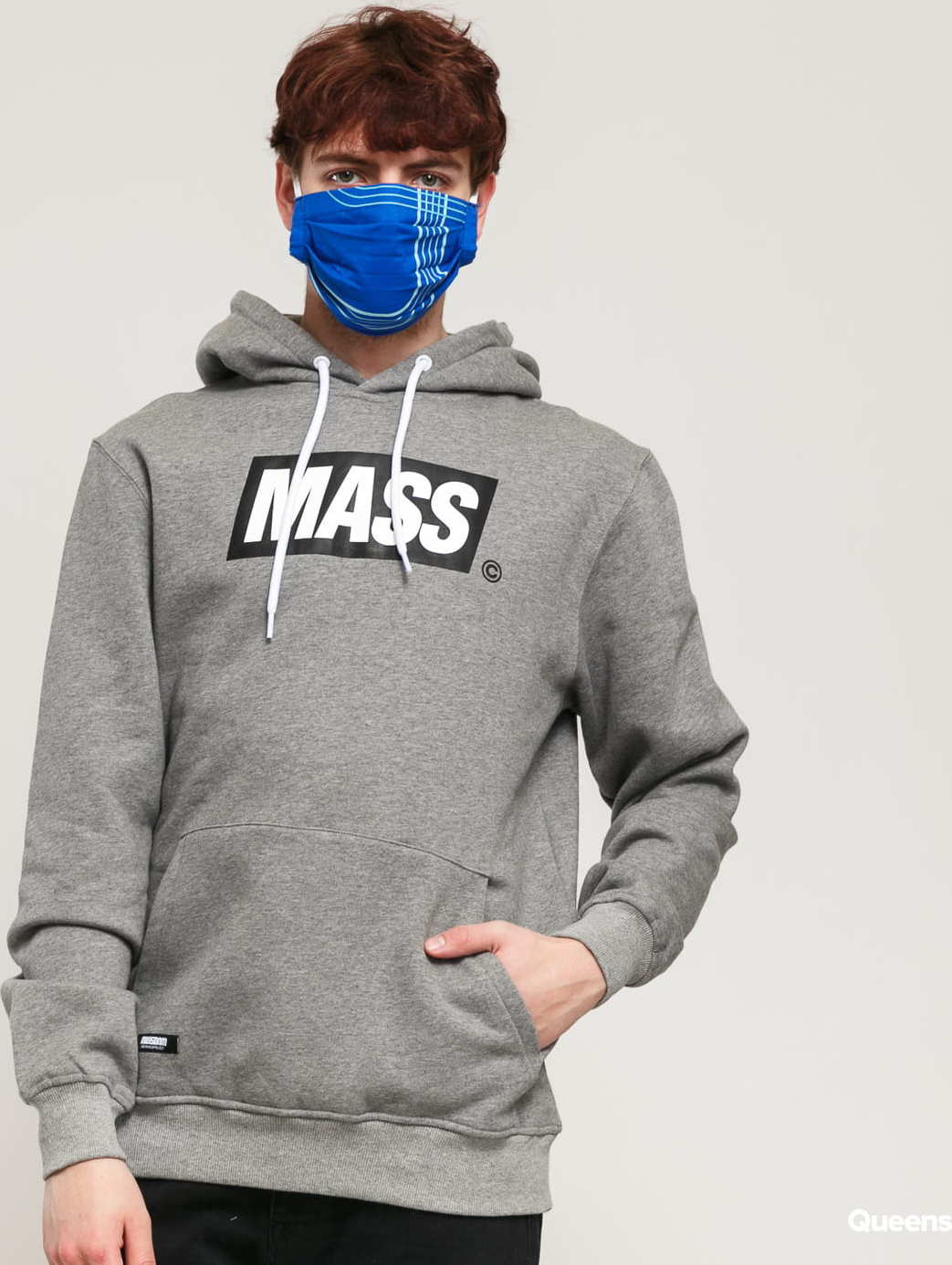 Mass DNM Big Box Hoody melange tmavě šedá S