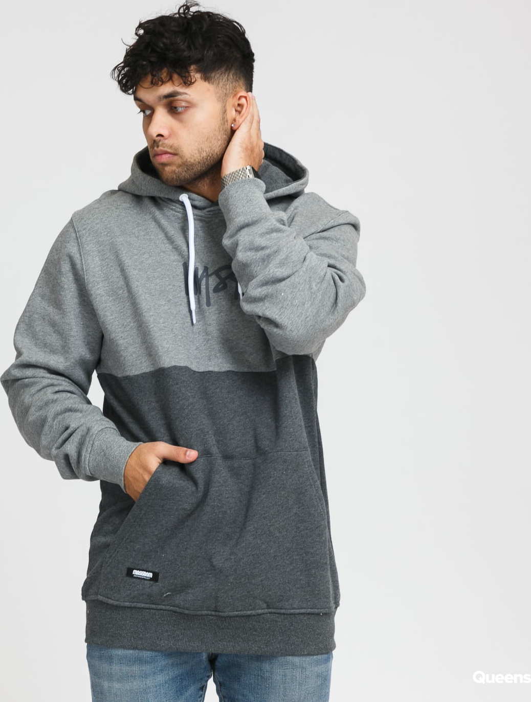 Mass DNM Result Hoody melange tmavě šedá / melange šedá M