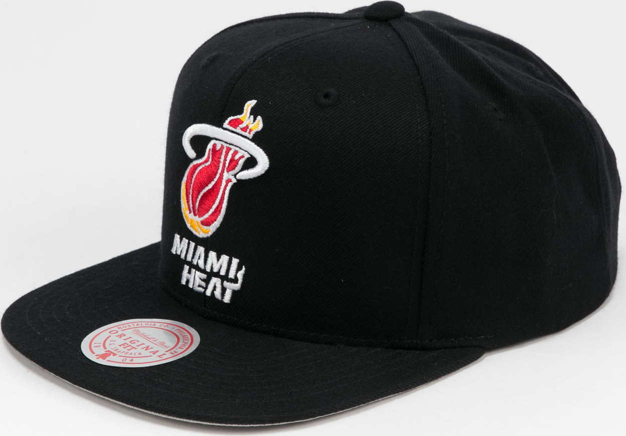 Mitchell & Ness Wool Solid Snapback Miami Heat černá / šedá