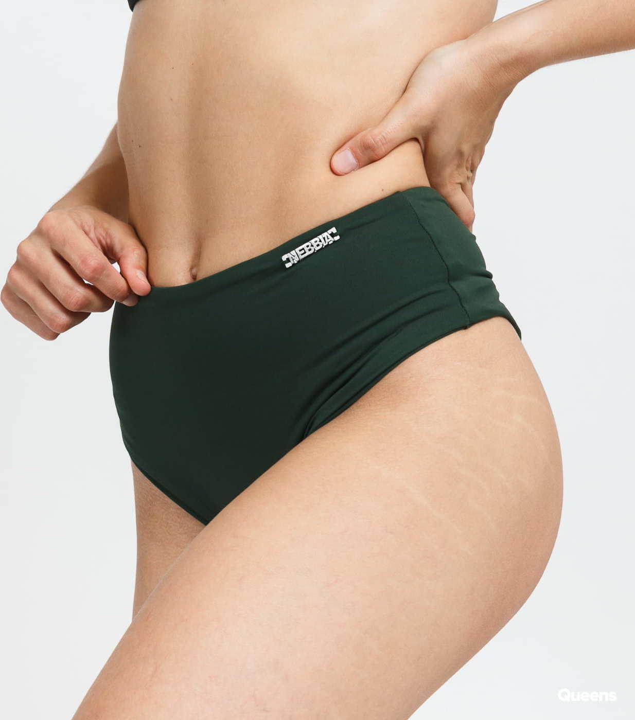Nebbia High-Waist Retro Bikini tmavě zelené M