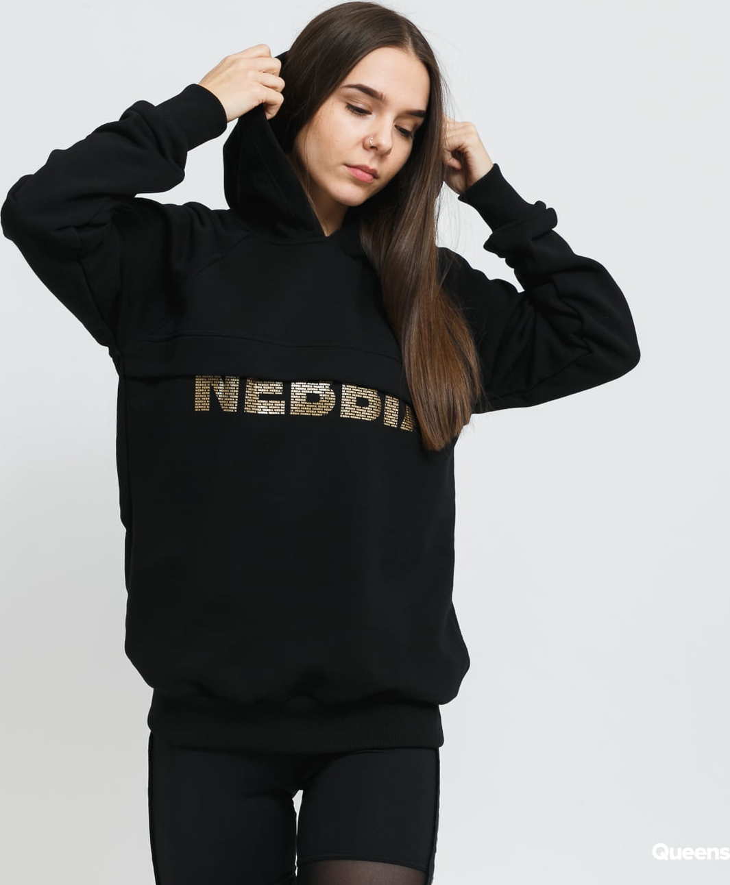 Nebbia Intense Focus Hoodie černá / zlatá L