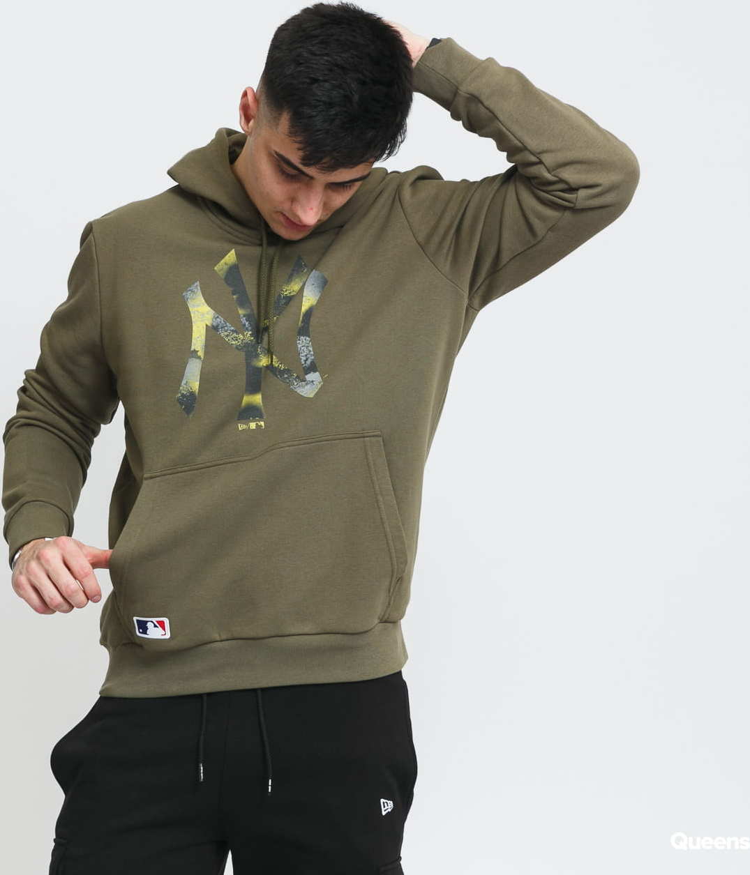 New Era MLB Infill Logo Hoody NY olivová XL